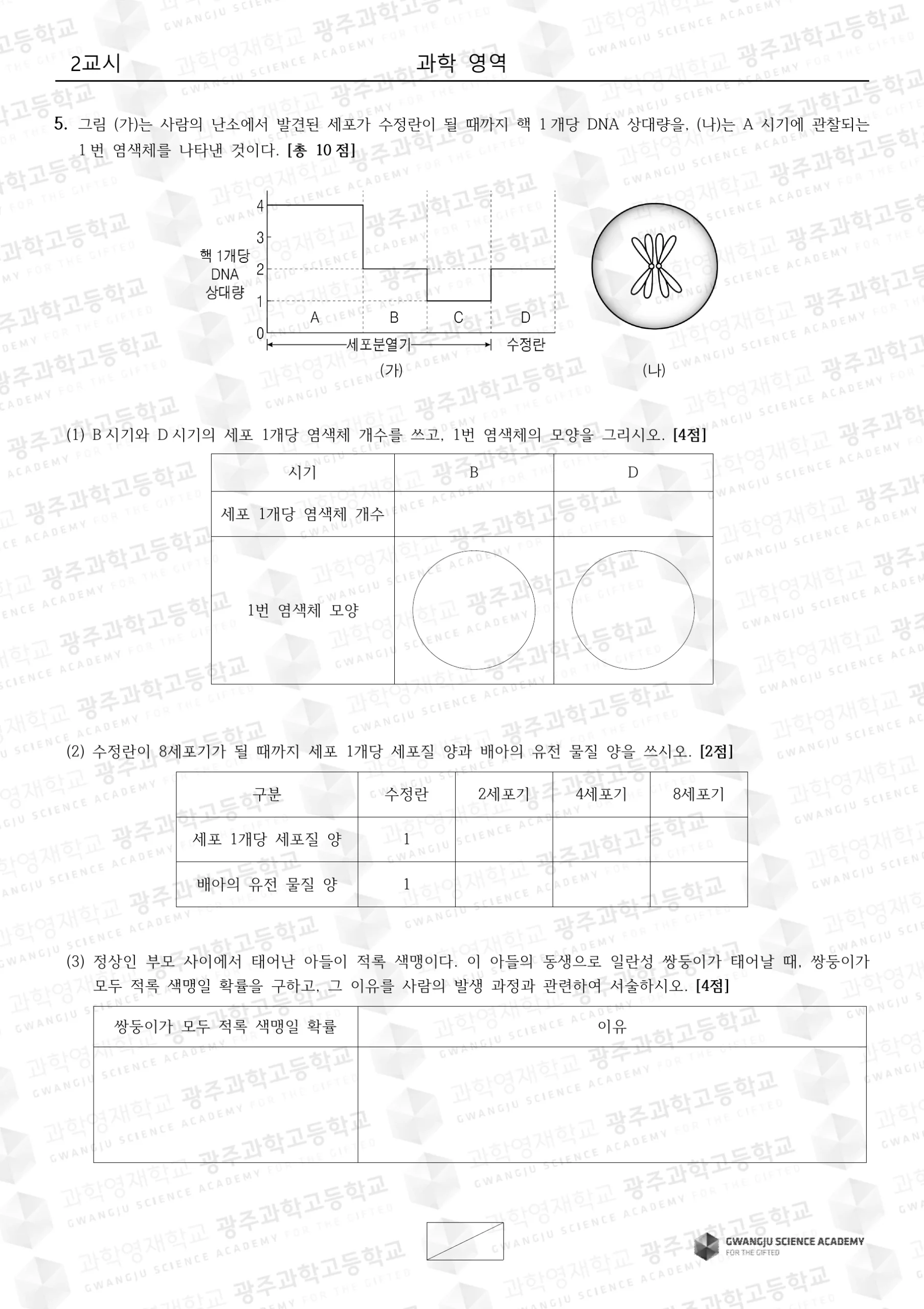2023학년도 광주과학고 과학 기출문항 6페이지