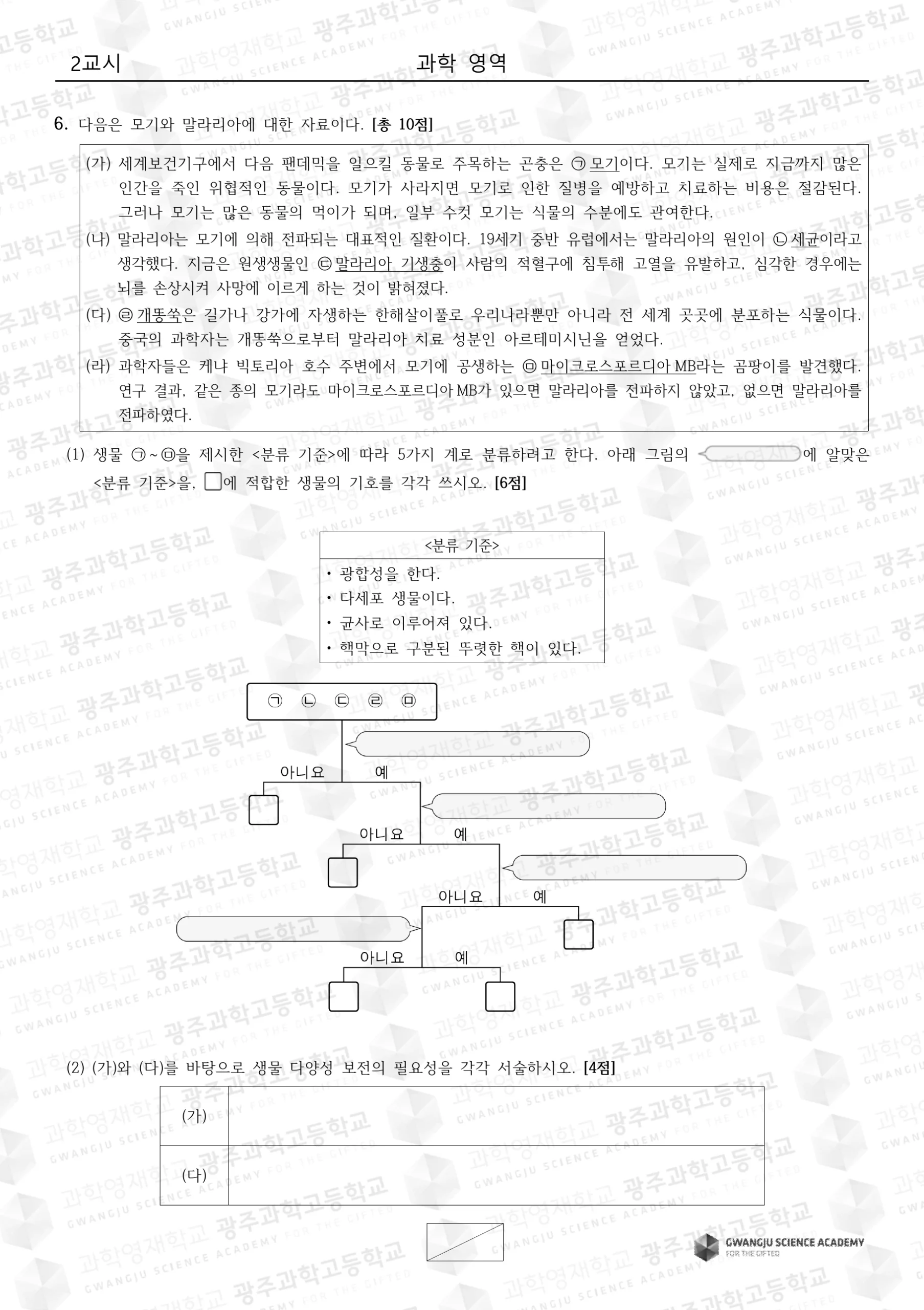 2023학년도 광주과학고 과학 기출문항 7페이지