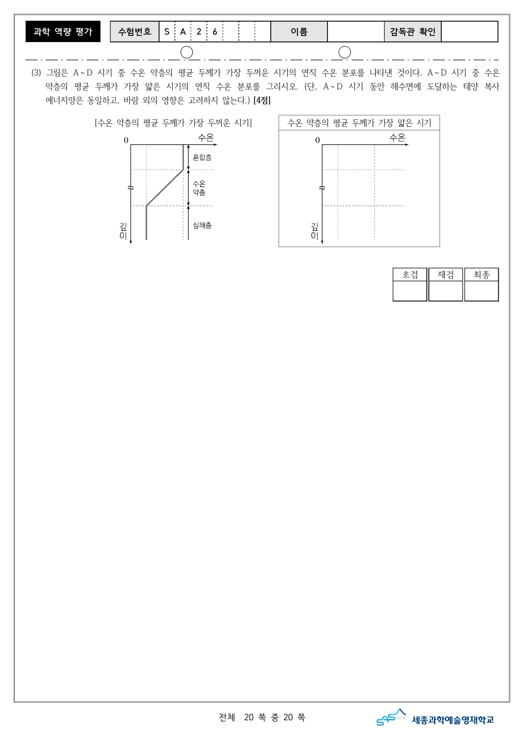 2026학년도 세종과학예술영재학교 2단계 과학역량평가 21페이지